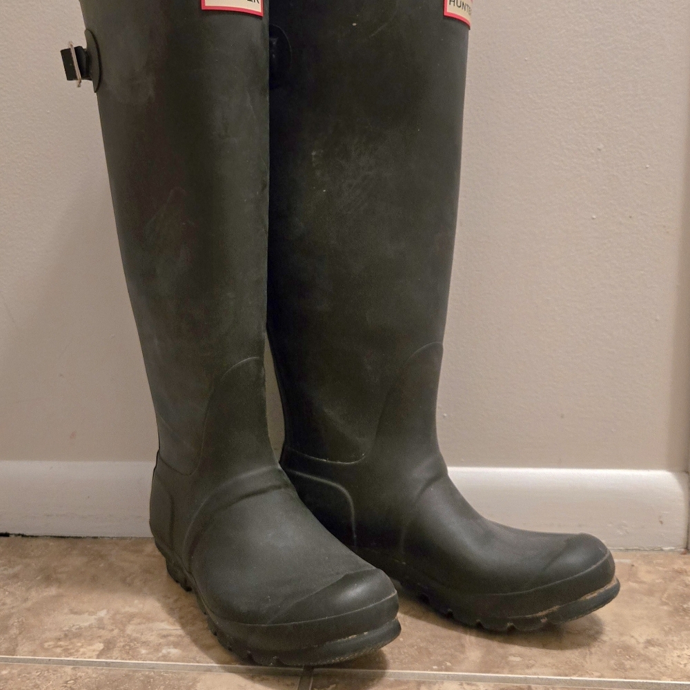 Hunter wide-calf rain boots